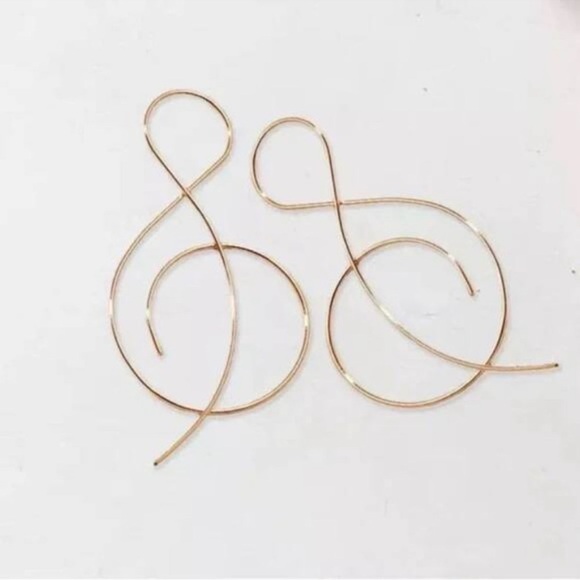 “Do Re Mi” Treble Clef Music Note Song Lyrics Minimal Handmade Gold Cute… - Picture 4 of 5